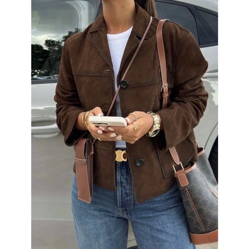 Massimo Dutti Suede Leather Jacket - Picture 2 of 7